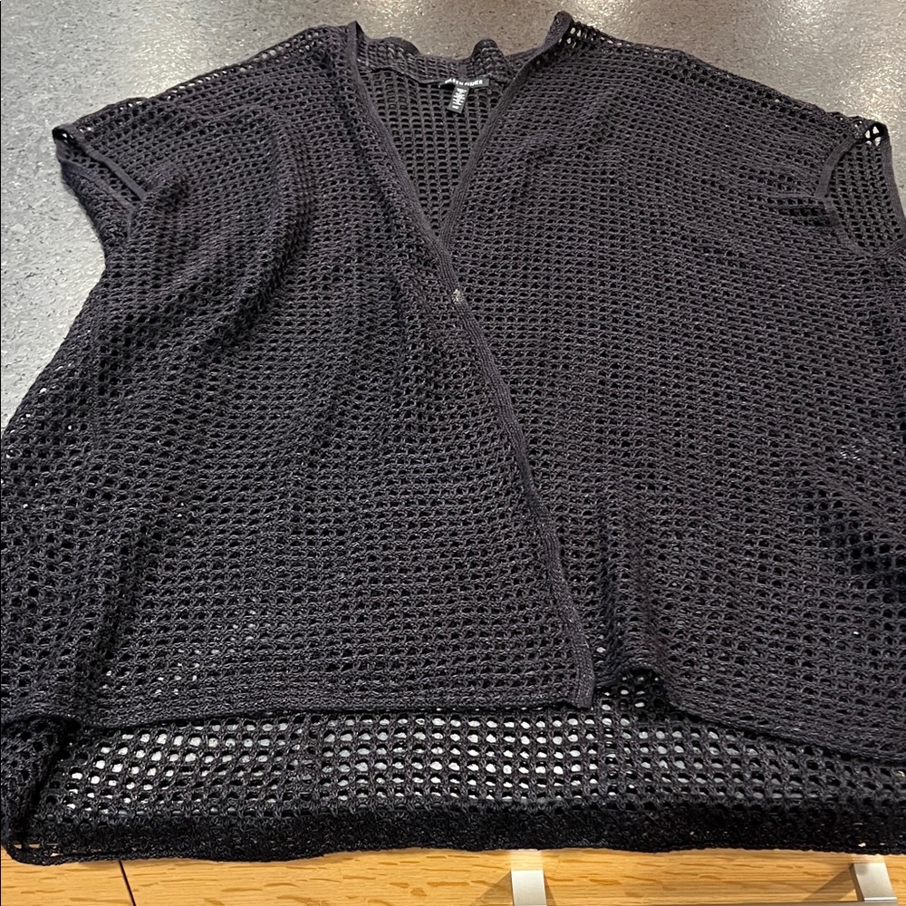 Eileen Fisher Women's Black eyelet Swim Beach coverup